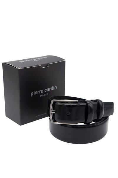 Pierre Cardin Μαύρη λουστρίνι ανδρική ζώνη PC100R4S
