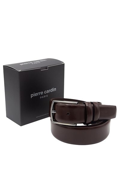 Pierre Cardin Καφέ λουστρίνι ανδρική ζώνη PC100R8K