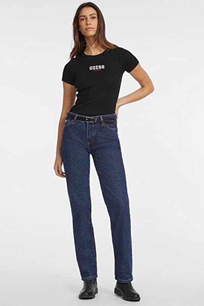 Guess Τζιν Γυναικείο Μαύρο εφαρμοστό T-Shirt W4YI64KA0H1-JBLK