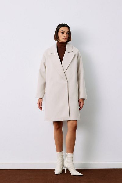 Sateen Palton scurt cu model de culoare piatră