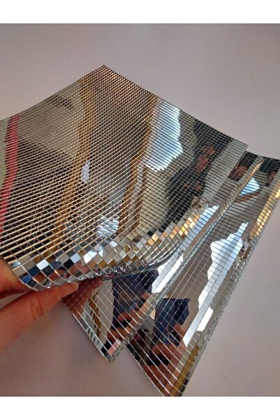 DEKOELF 10 Adet 10ml Kendinden Yapışkanlı Buton Ayna Disko Topu Aynası Roz Go...