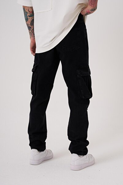 Machinist Μαύρο Baggy Ανδρικό Cargo Jean