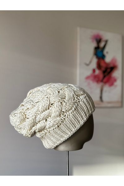 Amor Center Painter Model Large Knitted Soft Winter Beret