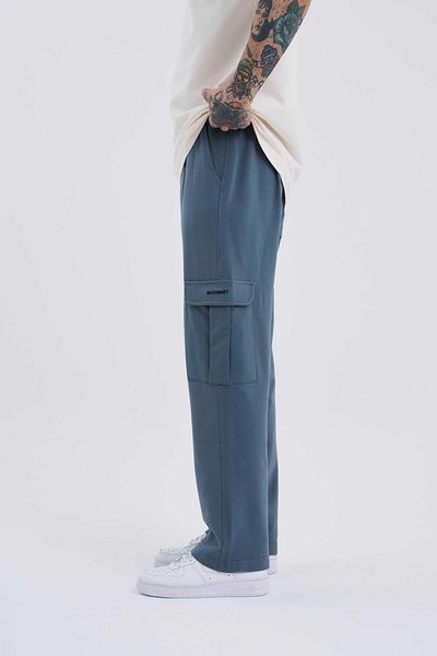 Machinist Ανδρικό φαρδύ καπνιστό παντελόνι Cargo Pocket Relaxed