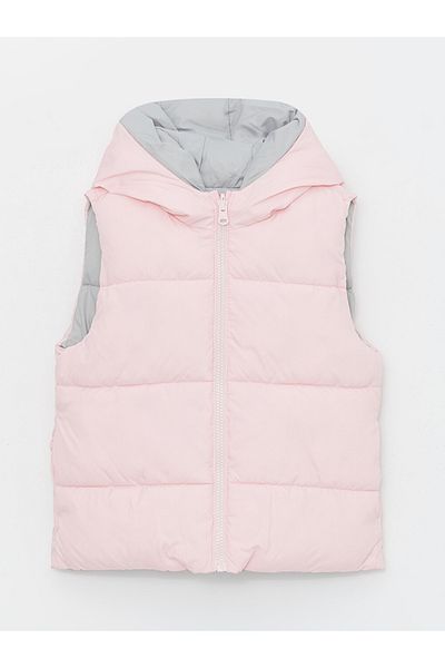 LC Waikiki LCW Kids Girl's Hooded Puffer Vest - Double Sided