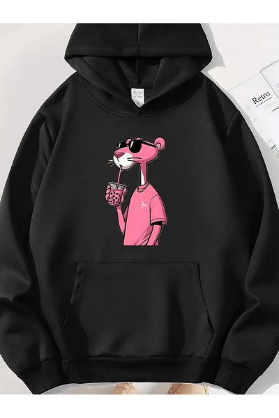 Karatopak Hanorac oversize unisex cu glugă cu imprimeu Pink Panther