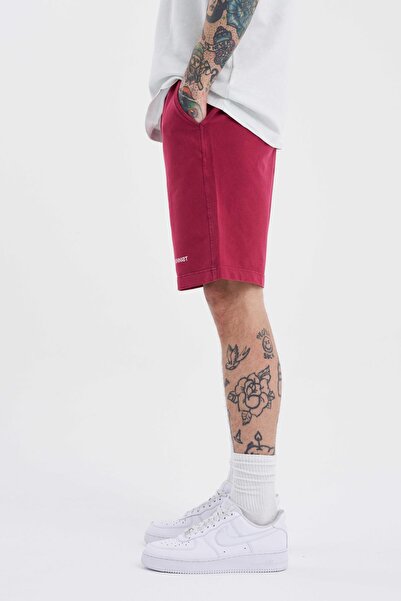 Machinist Ανδρικό Luxury Basic Washed Relaxed Red σορτς