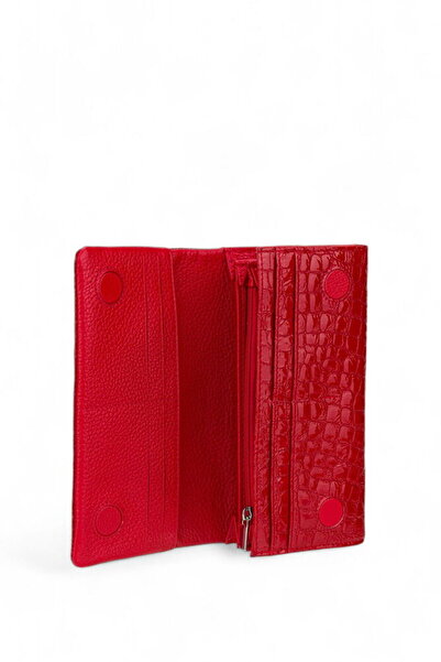 Bilik Deri Kırmızı-kroko-rugan Kadın Cüzdan Bsh 3210