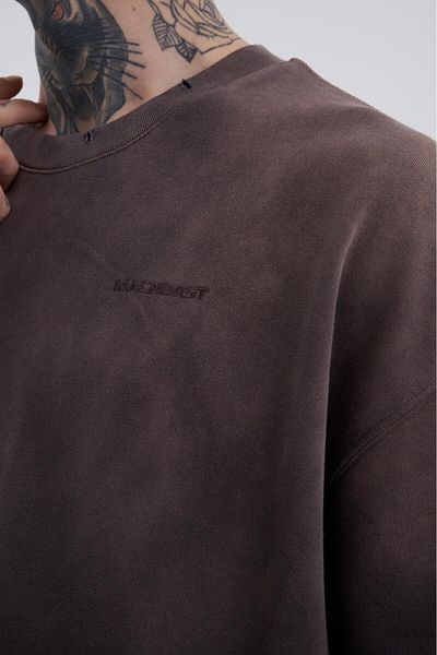 Machinist Ανδρικό μπλουζάκι Oversize καφέ - Washed Transition Printed