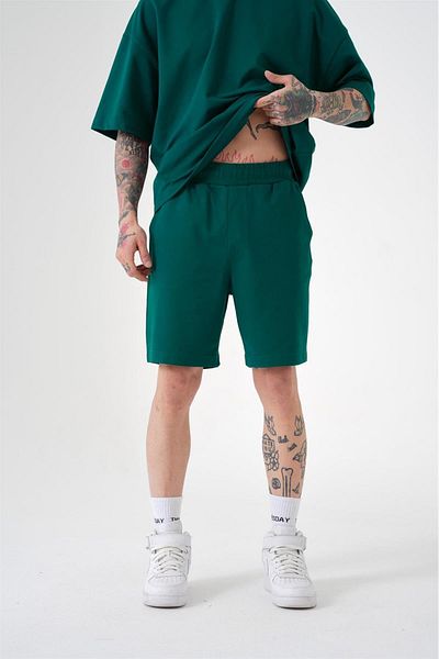 Machinist Ανδρικό Premium Pocket Basic Relaxed βαμβακερό σκούρο πράσινο σορτς