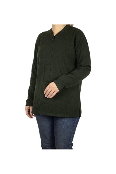 ECE GİYİM Women's Covered Three Button Thick Winter Mother Bluz