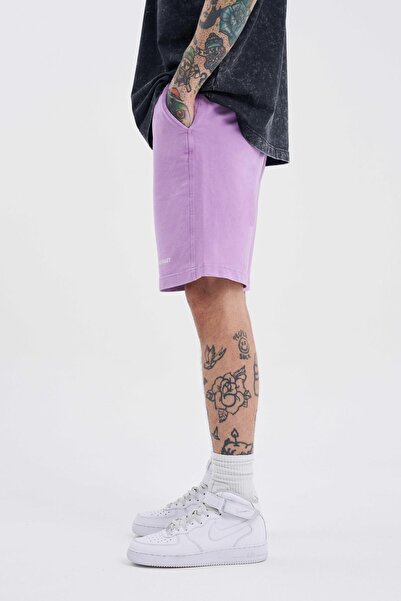 Machinist Men's Luxury Basic Washed Relaxed Lilac Shorts
