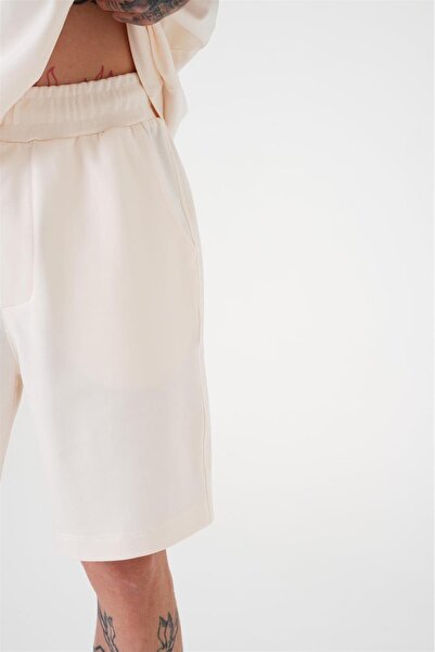 Machinist Ανδρικό σορτς Premium Basic Relaxed από βαμβακερό λευκό με τσέπες