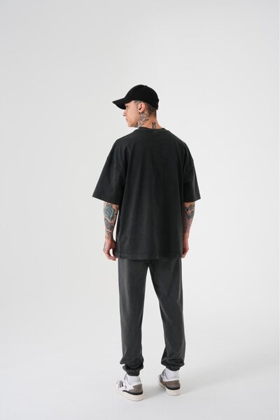 Machinist Men's Washed Cotton Oversize Asphalt T-Shirt