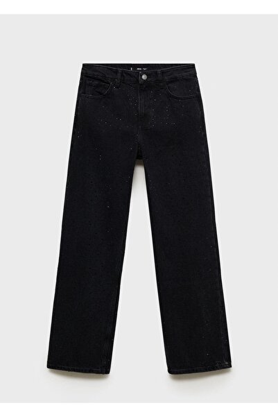 MANGO Woman Taş detaylı düz jean