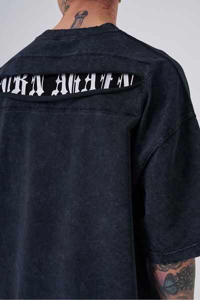 Machinist Men's Oversize Asphalt Spotted T-Shirt - Washable Hidden Patch