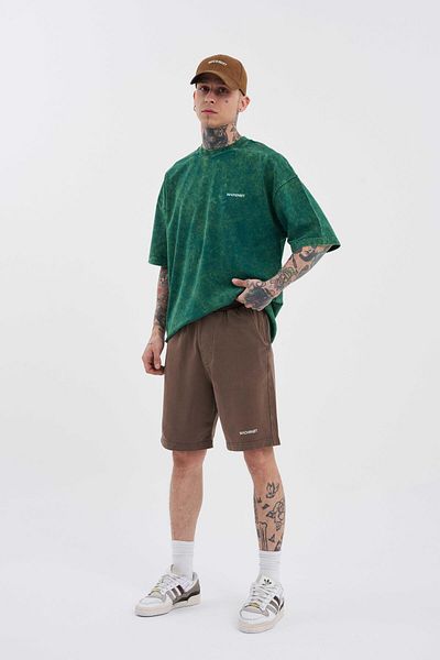 Machinist Ανδρικό πολυτελές Basic Washed Relaxed καφέ σορτς