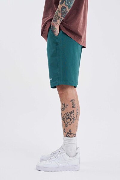 Machinist Ανδρικό Luxury Basic Washed Relaxed Green σορτς