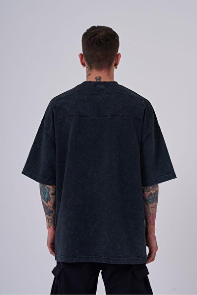 Machinist Men's Oversize Asphalt Spotted T-Shirt - Washable Hidden Patch