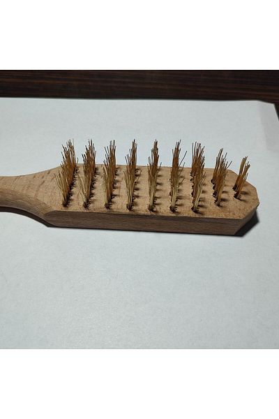 hagiki Hagici Wooden Handle Sari Steel Wire Brush - Dirty and Rusty Surfaces for Cleaning