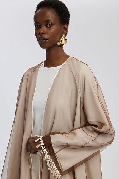 Touché Privé Kimono din in - Tulle Detaliat