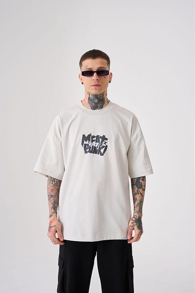 Machinist Ανδρικό μπλουζάκι Meat Punk με στάμπα Oversize Space Grey T-shirt