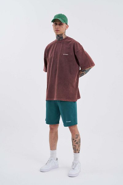 Machinist Men's Luxury Basic Washed Relaxed Green Shorts