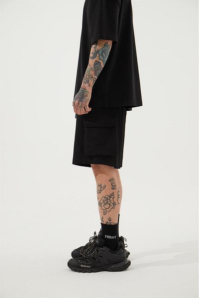 Machinist Ανδρικό σορτς Cargo Basic Oversize μαύρο