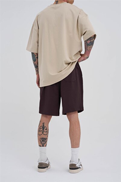 Machinist Ανδρικό Basic Oversize καφέ σορτς