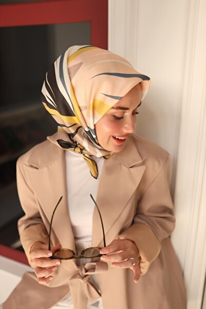 Silk Home Petrol Yavruağzı Karma Desenli Tivil İpek Eşarp-11442-22-KVS0454