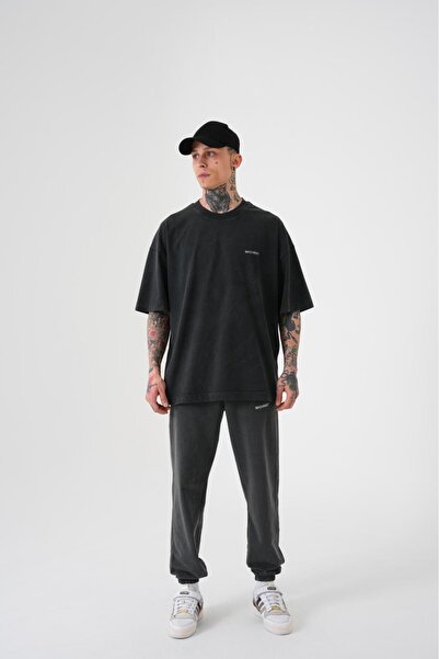 Machinist Men's Washed Cotton Oversize Asphalt T-Shirt