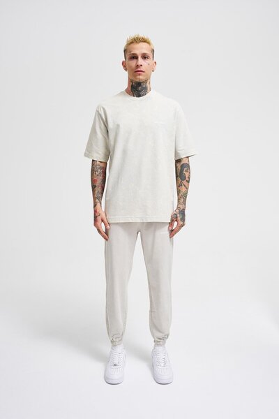 Machinist UNISEX Πλενόμενο μπλουζάκι Relaxed Basic - Μαλακό μπεζ με κηλίδες