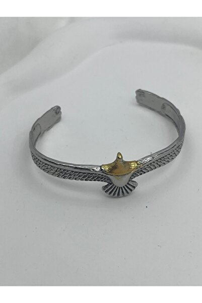 Yıldız Accessory Yaprak Çiçek Detaylı Halat Model Ayarlanabilir Çelik Bileklik