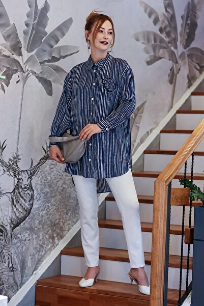 Odress Γυναικείο μπλουζάκι με κουμπιά μπροστά, κοντό μπροστά και μακριά πίσω ...