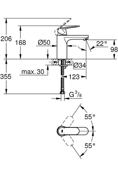 Grohe Eurocosmo Cosmopolitan - Single Operated M-Size Sink Faucet