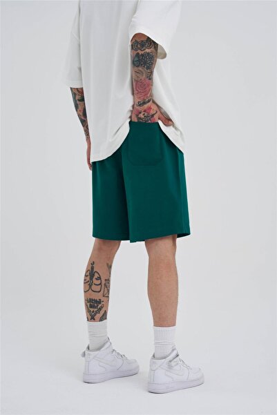 Machinist Ανδρικό Basic Oversize Σκούρο Πράσινο Σορτς