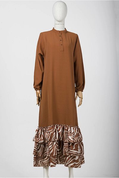 Invee Rochie de culoare cafea model INVEE 6807