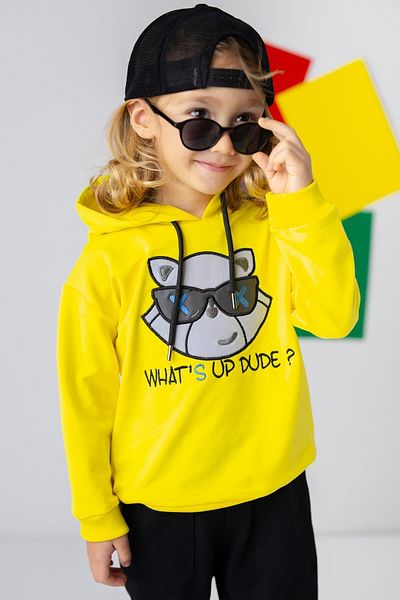Zeyland Boy's Hooded Sweatshirt - Cat Embroidered
