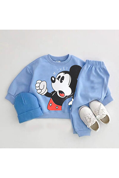 Choice 12 شهرًا أزرق ميكي ماوس مطبوع عليه قمصان وسراويل فضفاضة للأولاد الرضع ...