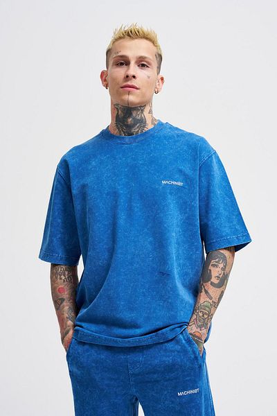Machinist Μπλουζάκι με στίγματα Indigo UNISEX Relaxed Basic