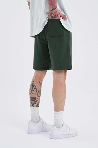 Machinist Ανδρικό Luxury Basic Washed Χαλαρωμένο Χακί Σορτς
