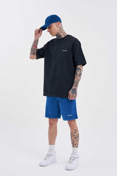 Machinist Ανδρικό σορτς Luxury Basic Washed Relaxed Navy Blue