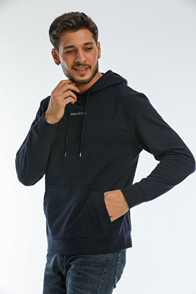 Superlife Ανδρικό λεπτό φούτερ με κουκούλα, κανονική εφαρμογή Brooklyn printed, Spr22sw161