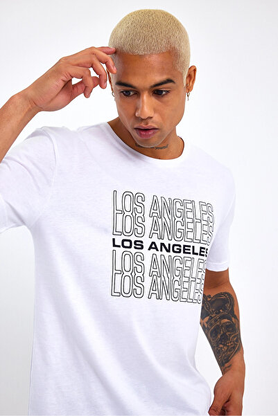 Superlife Ανδρικό μπλουζάκι με λαιμόκοψη Superlife με στάμπα SPR23ts305