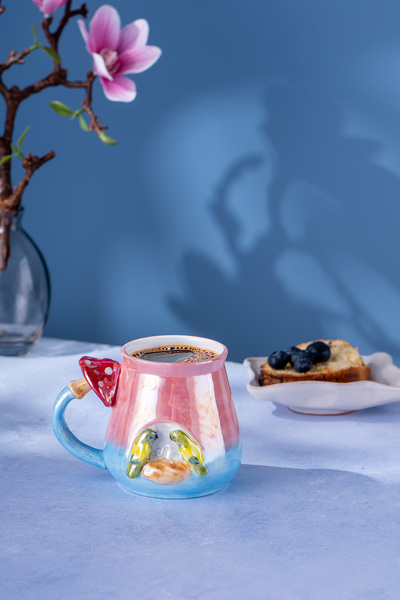 İSTANBUL PORSELEN Pink Istanbul Porcelain Tropical Mug 400 ml