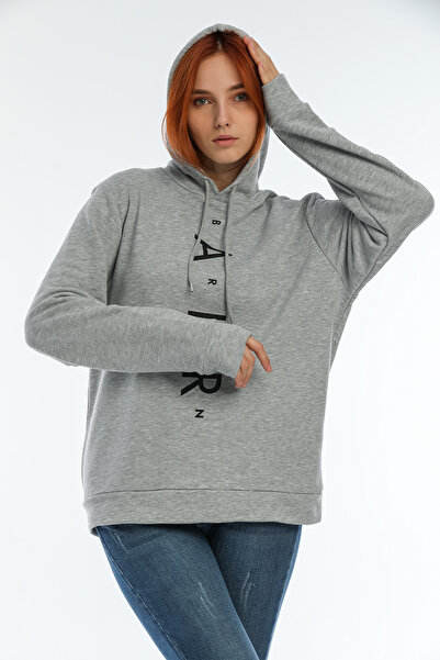 Superlife Superlife Γυναικεία κουκούλα Oversize Fit Air Printed Λεπτή φούτερ Spr22swk162