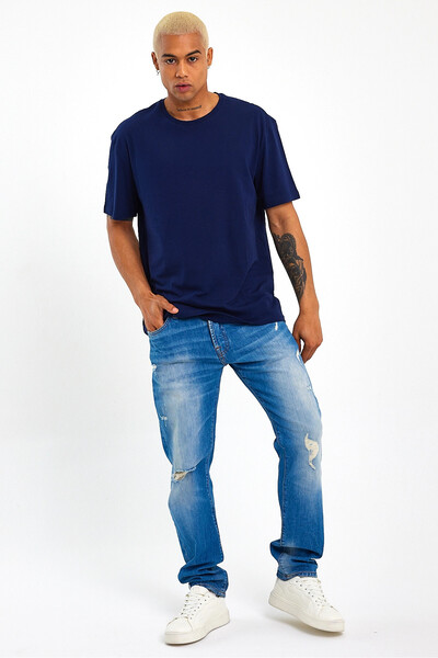 Superlife Ανδρικό T-Shirt με λαιμόκοψη υπερμεγέθης Spr21y30