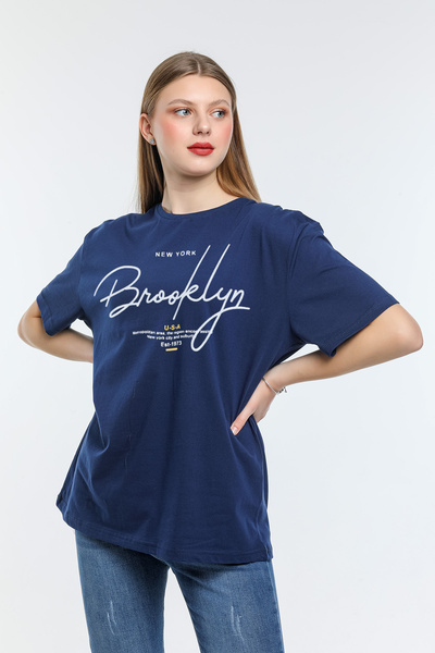 Superlife Γυναικείο μπλουζάκι με λαιμόκοψη Oversize SPR24TSk110