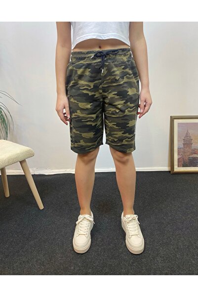 Superlife Γυναικείο άνετο σορτς με ελαστική μέση με στάμπα με τσέπες SPR24SRK208