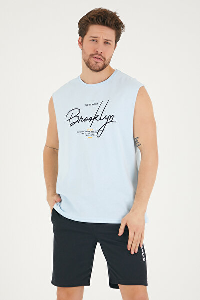Superlife Ανδρικό μπλουζάκι με στάμπα Brooklyn με κανονική εφαρμογή Superlife Spr22ts115